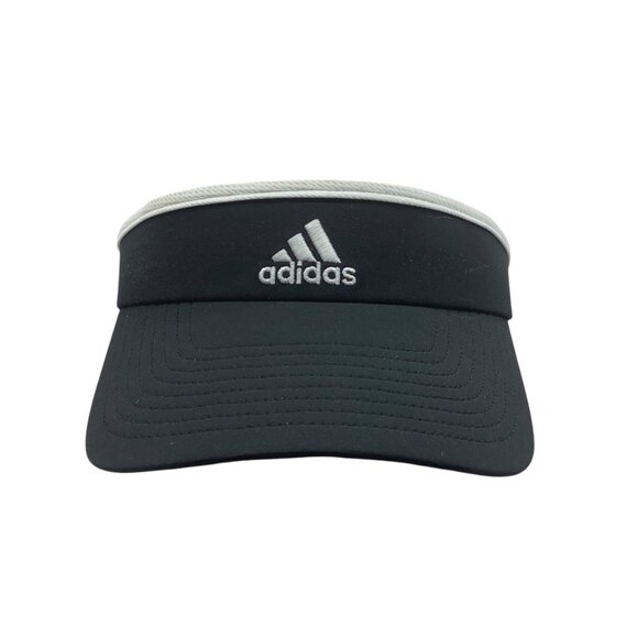 Adidas Black White Polyester Spandex Visor Cap Golf Run Jog Exercise Unisex OS - Picture 2 of 8